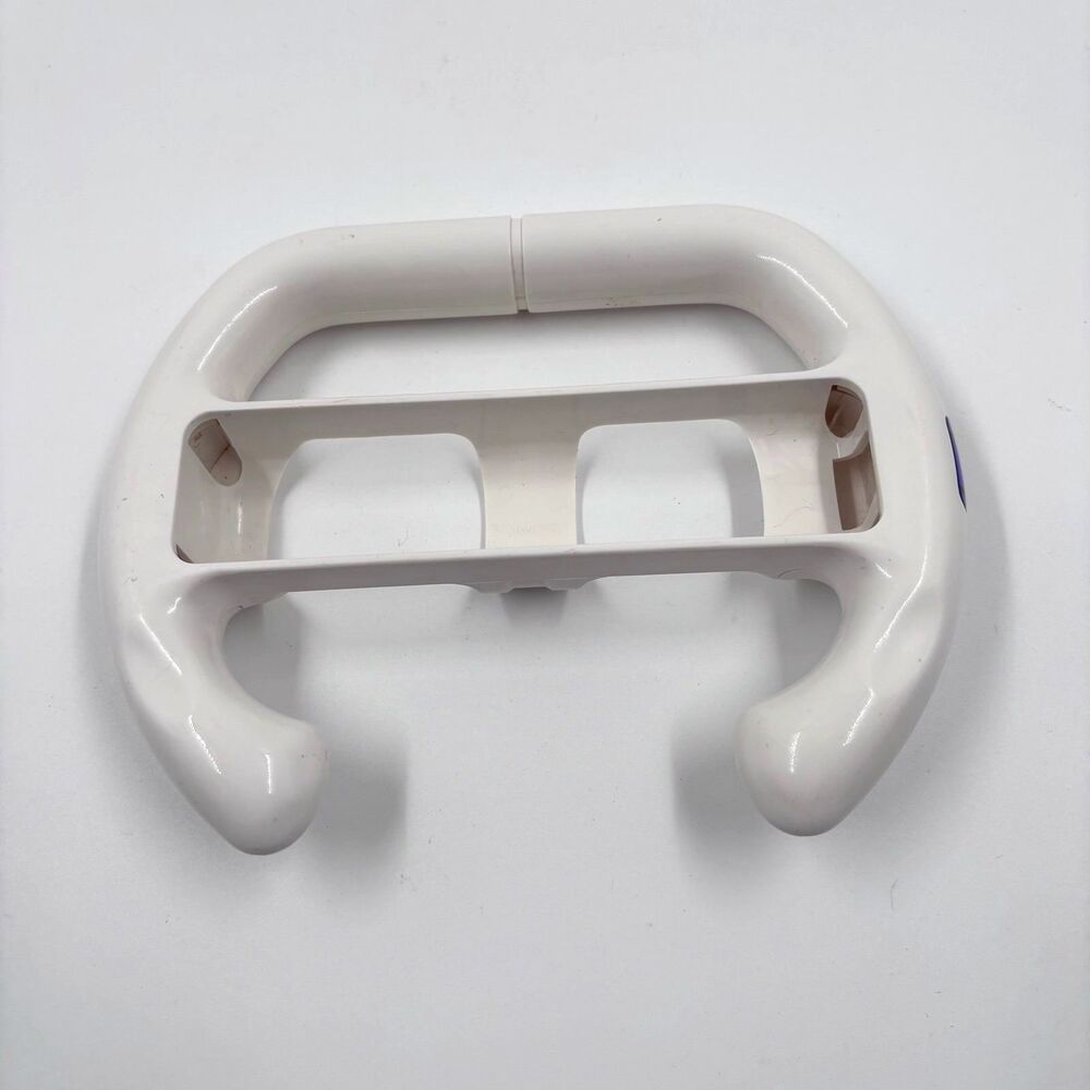 White Racing Wheel Controller Attachment for Nintendo Wii Remote - Mario Kart